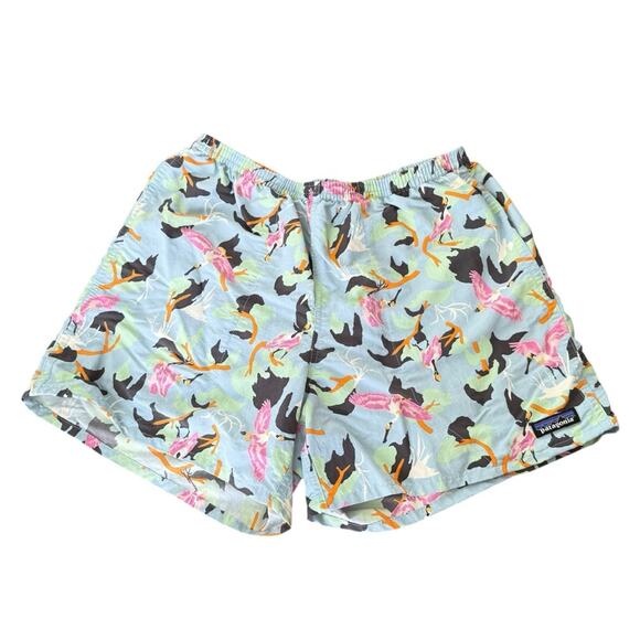 Patagonia Baggies Shorts Swim Trunks Men's Large Cranes Birds Blue size Large - Picture 1 of 5